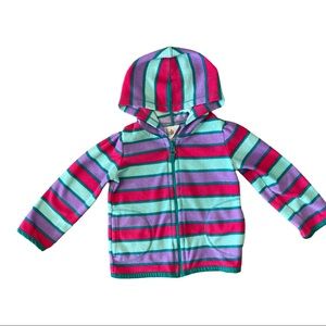 Circo Girls Fleece Zip-Up Striped Hoodie